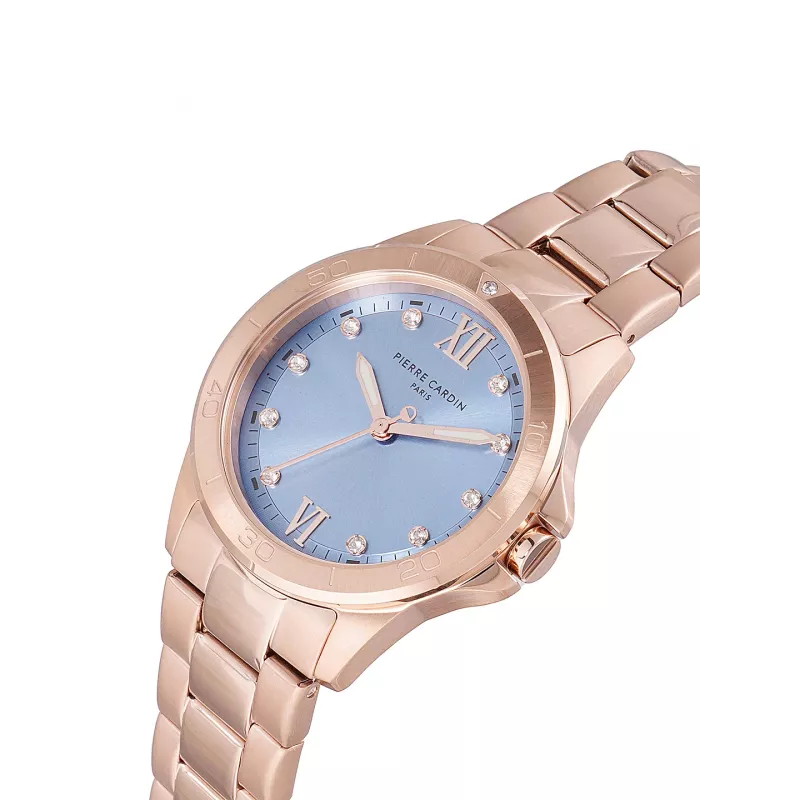 Pierre Cardin Damen Quarz Analog Uhr CF.1009.MR.2 34mm Roségold Edelstahl Mesh Armband