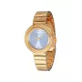 Pierre Cardin Damen-Quarz-Armbanduhr CF.1010.MG.1 - 32 mm Gold-Edelstahlgehäuse, weißes Zifferblatt, braunes Lederarmband