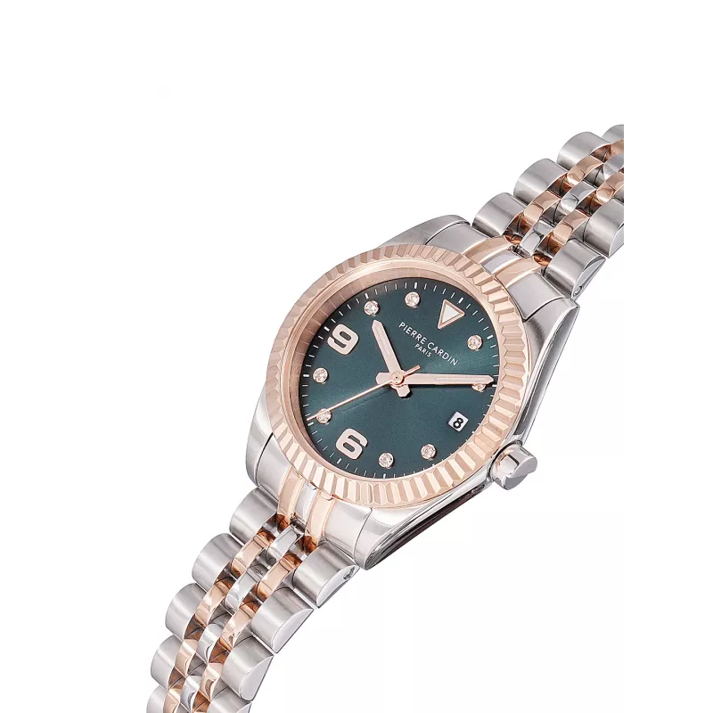 Pierre Cardin Damen Quarz Analog Uhr CF.1012.MU.2 - 28mm Roségold Edelstahl Mesh Armband