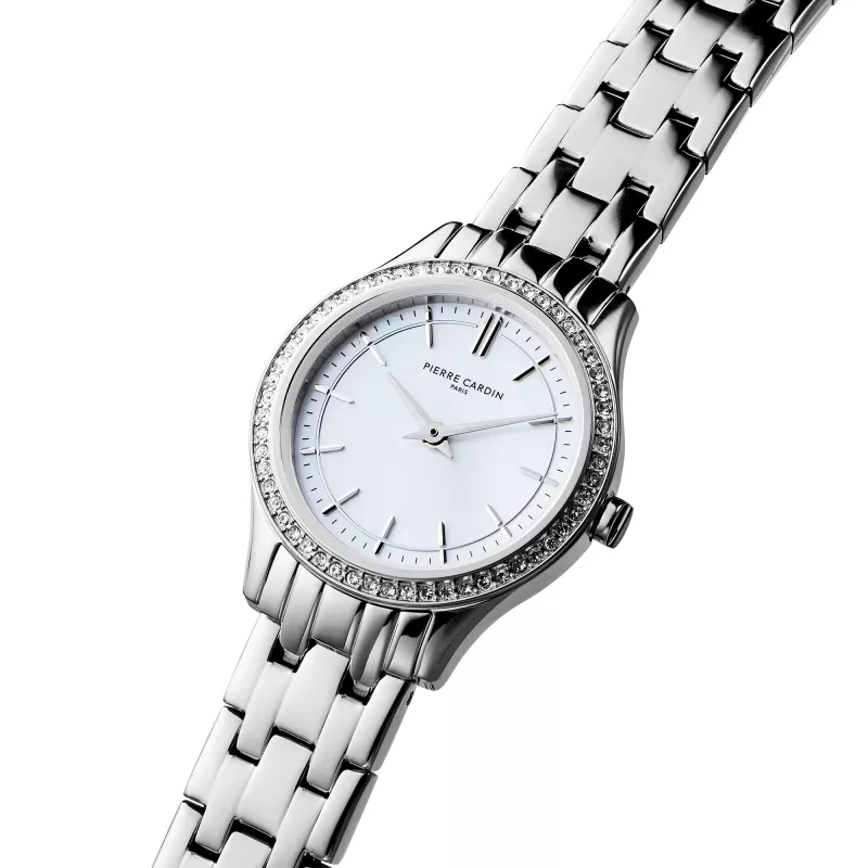 Pierre Cardin Damen-Quarzuhr CF.0611.SJ Silber Edelstahl-Mesh 30mm