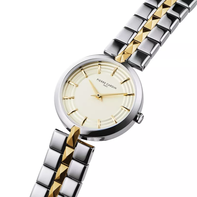 Pierre Cardin Damen-Quarzuhr CF.0707.SU.G 32mm Silber Edelstahl Milanaise-Armband
