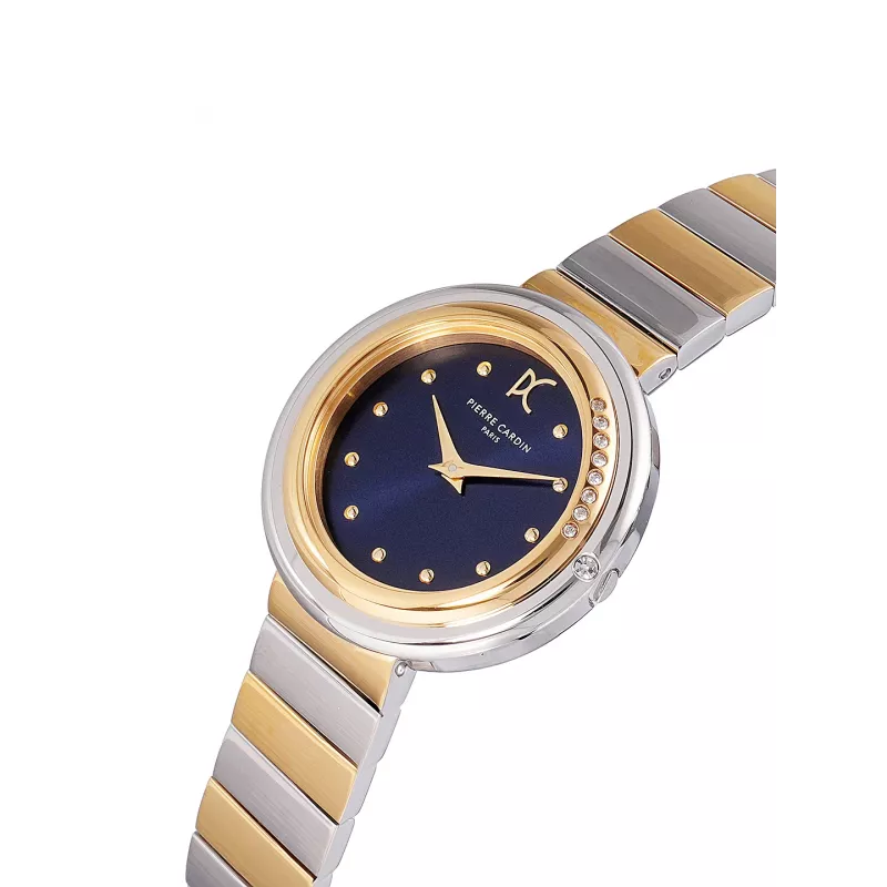 Pierre Cardin Damenuhr CF.1010.MU 32mm Quarz Analog Silbernes Zifferblatt Braunes Lederarmband