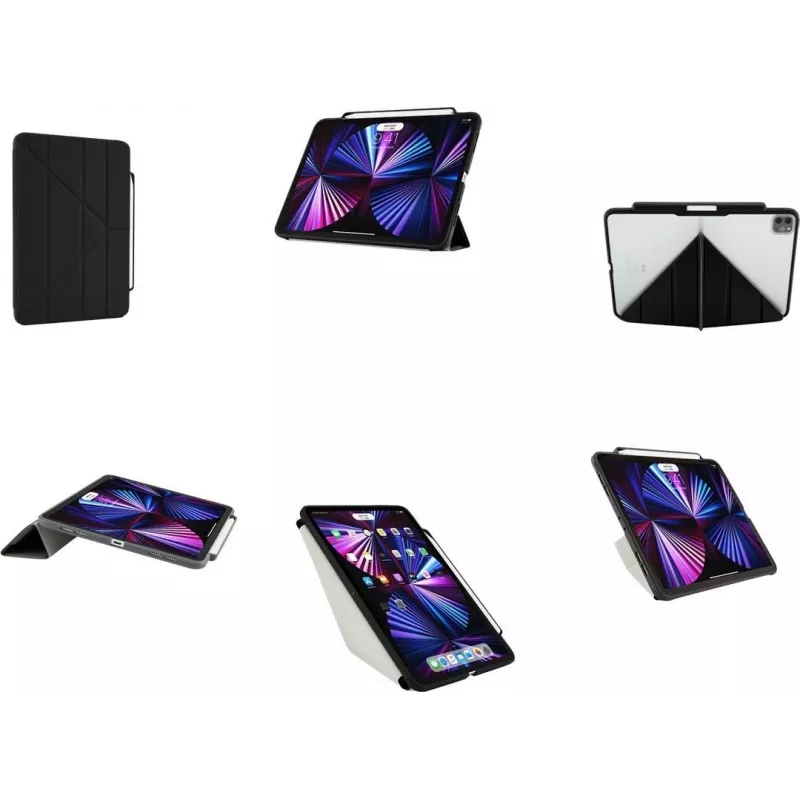 Pipetto Origami No3 Pencil Case für iPad Pro 11 (1./2./3./4. Gen) Schwarz