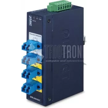 PLANET IFB-244-SLC Industrieller 2-Kanal Seriell-zu-Glasfaser-Medienkonverter (ST, Multimode, Blau)
