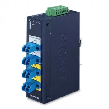 PLANET IFB-244-SLC Industrieller 2-Kanal Seriell-zu-Glasfaser-Medienkonverter (ST, Multimode, Blau)