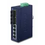 PLANET ISW-621TS15 Industrial Unmanaged L2 Fast Ethernet Switch mit 4x 10/100 + 2x 100Base-FX SC Multi-Mode, DIN-Schienen-/Wandmontage, -40 bis 75 °C
