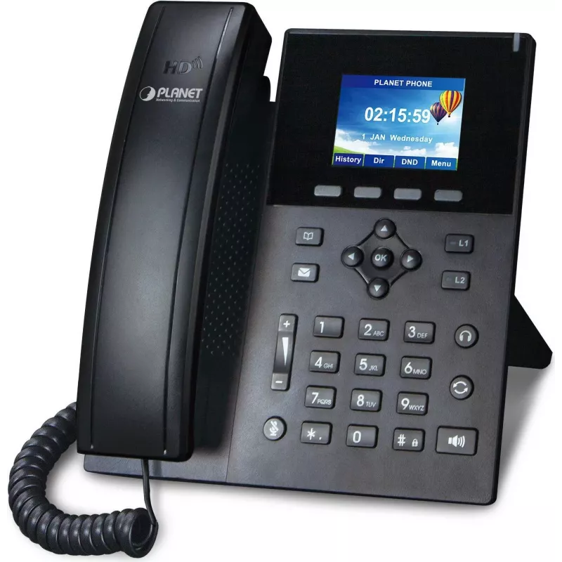 PLANET VIP-1260PT Hochauflösendes Farb-PoE-IP-Telefon mit 3MP Kamera, 6-Zeilen-LCD, Schwarz