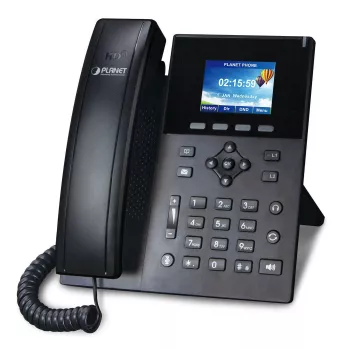 PLANET VIP-1260PT Hochauflösendes Farb-PoE-IP-Telefon mit 3MP Kamera, 6-Zeilen-LCD, Schwarz