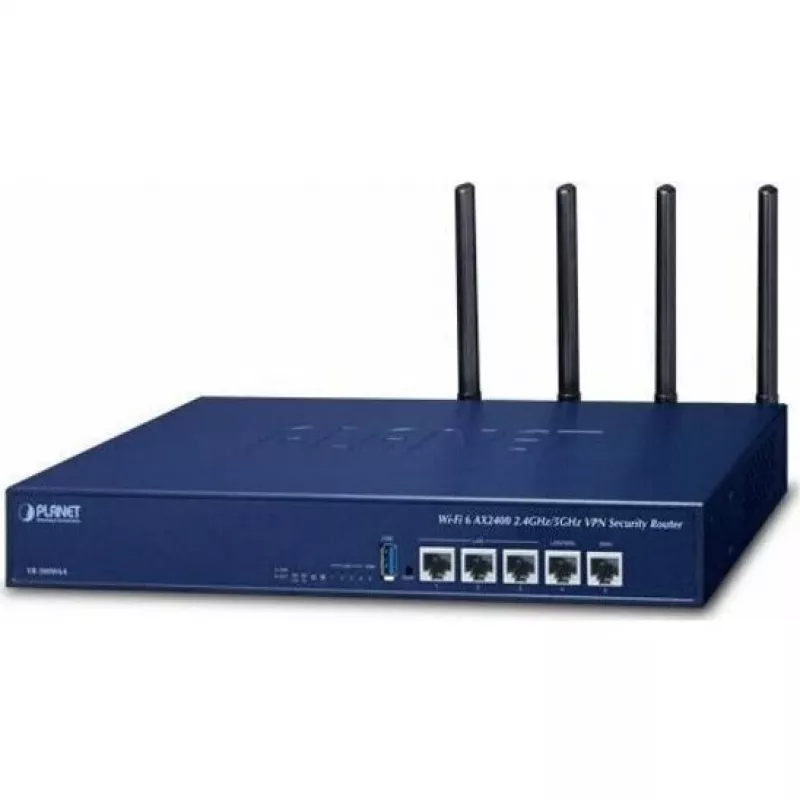 PLANET VR-300W6A Enterprise Wi-Fi 6 AX3000 Dual-Band Gigabit Router mit VPN, VLAN, QoS, HA, AP-Controller, 2x WAN SD-WAN, 3x LAN