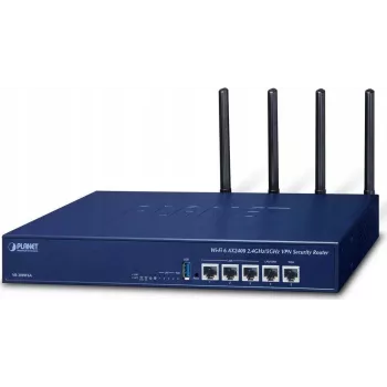 PLANET VR-300W6A Enterprise Wi-Fi 6 AX3000 Dual-Band Gigabit Router mit VPN, VLAN, QoS, HA, AP-Controller, 2x WAN SD-WAN, 3x LAN