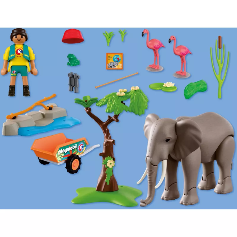 PLAYMOBIL 72068 Elefant mit Tierpfleger