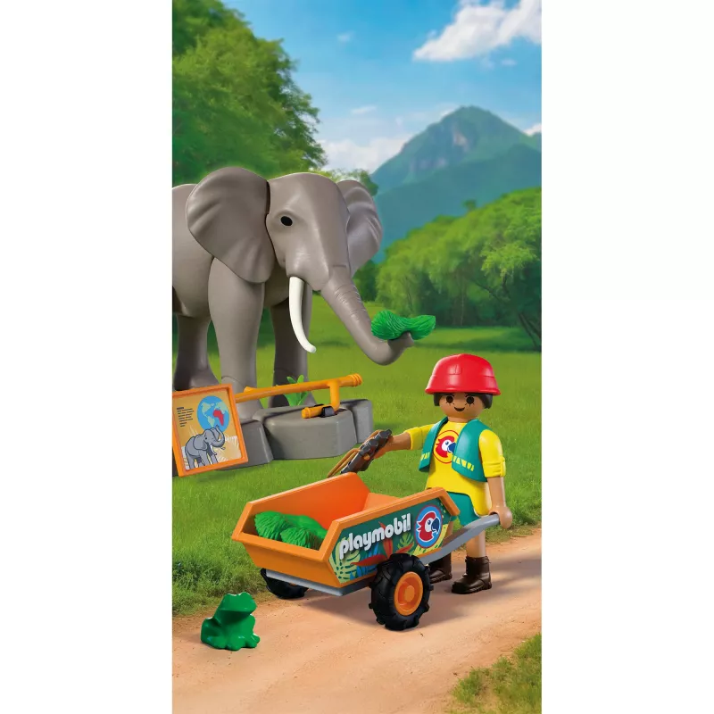 PLAYMOBIL 72068 Elefant mit Tierpfleger
