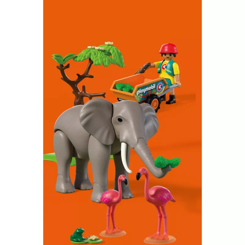 PLAYMOBIL 72068 Elefant mit Tierpfleger