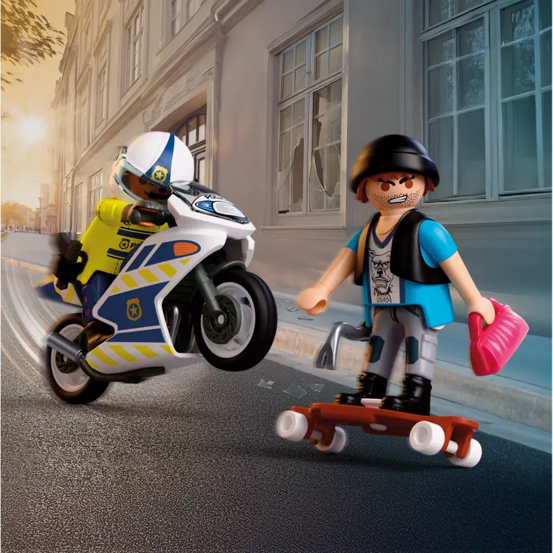 PLAYMOBIL 72079 City Action Polizei Motorrad Verfolgungsjagd