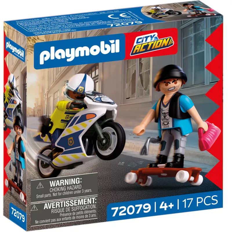 PLAYMOBIL 72079 City Action Polizei Motorrad Verfolgungsjagd