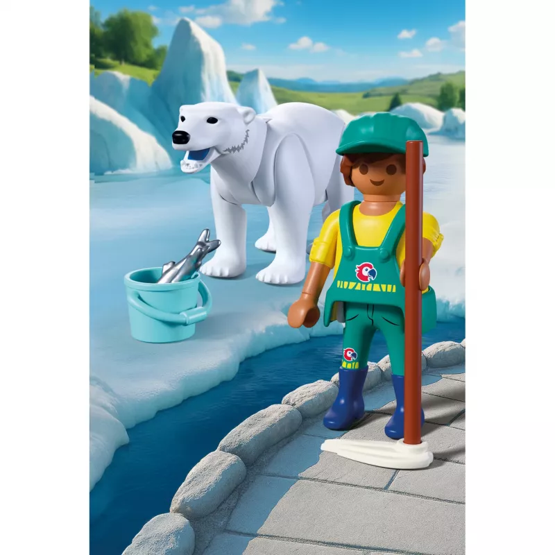 Playmobil 72090 Animals & Friends Zoo: Eisbär und Tierpfleger