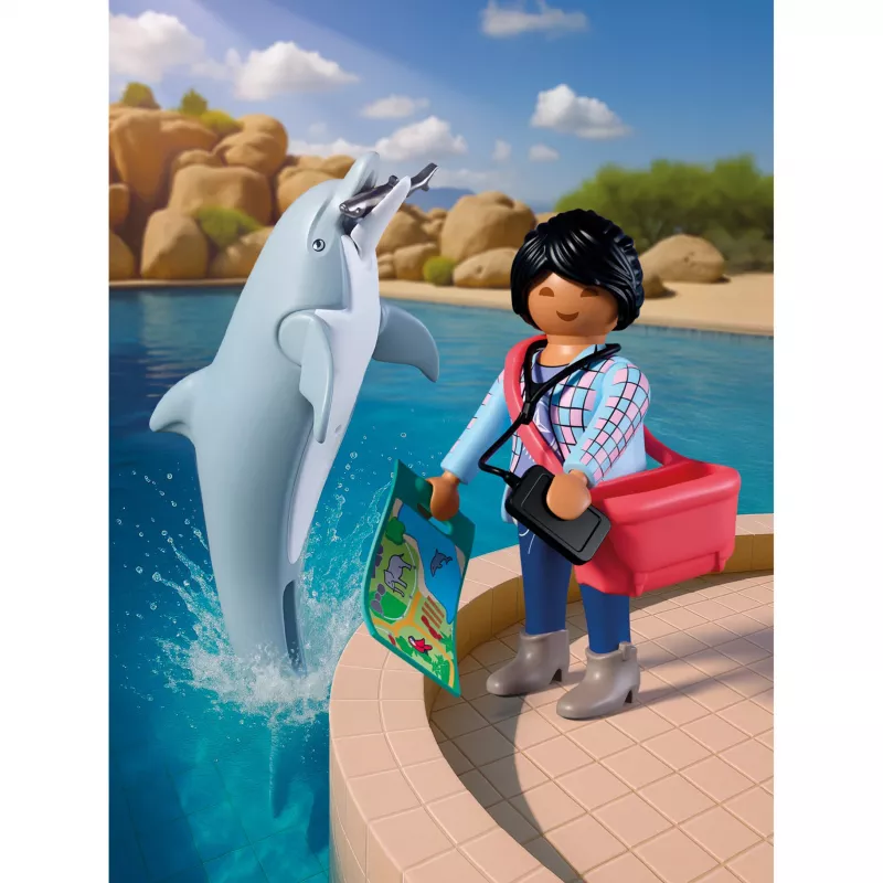 PLAYMOBIL 72091 Animals & Friends Zoo Delfin und Besucher