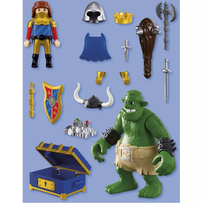 PLAYMOBIL Knights 72116 Troll mit Löwenritter-Schatz