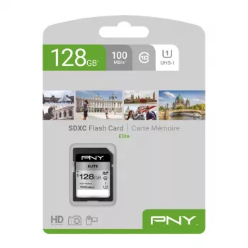 PNY Elite 128GB SDXC UHS-I U1 Class 10 Speicherkarte - Bis zu 100MB/s Lesegeschwindigkeit