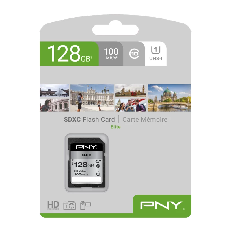 PNY Elite 128GB SDXC UHS-I U1 Class 10 Speicherkarte - Bis zu 100MB/s Lesegeschwindigkeit