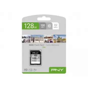 PNY Elite 128GB SDXC UHS-I U1 Class 10 Speicherkarte - Bis zu 100MB/s Lesegeschwindigkeit