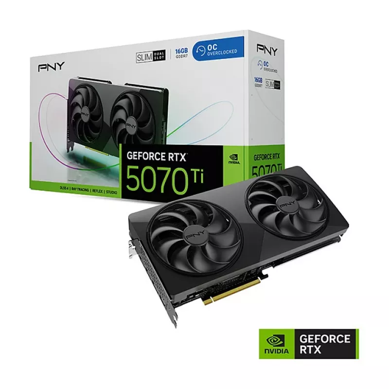 PNY GeForce RTX 5070 Ti Slim OC 16GB GDDR7 PCIe 5.0 Grafikkarte