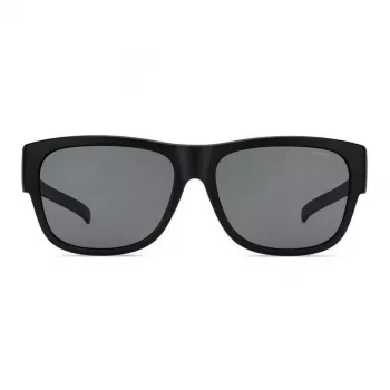 Polaroid Ancillaries PLD9003SDL5 Unisex Rechteck-Sonnenbrille - Matt Schwarzer Rahmen, Graue Polarisierte Gläser