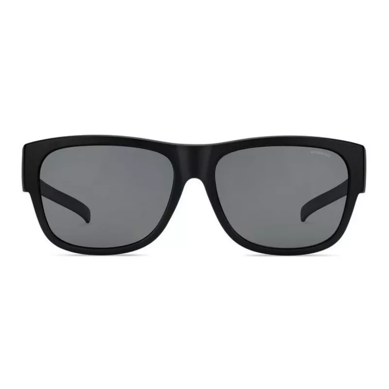 Polaroid Ancillaries PLD9003SDL5 Unisex Rechteck-Sonnenbrille - Matt Schwarzer Rahmen, Graue Polarisierte Gläser