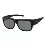 Polaroid Ancillaries PLD9003SDL5 Unisex Rechteck-Sonnenbrille - Matt Schwarzer Rahmen, Graue Polarisierte Gläser