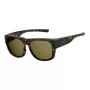 Polaroid Ancillaries PLD9010SN9P Unisex Rechteck-Sonnenbrille - Schwarzer Rahmen, graue polarisierte Gläser