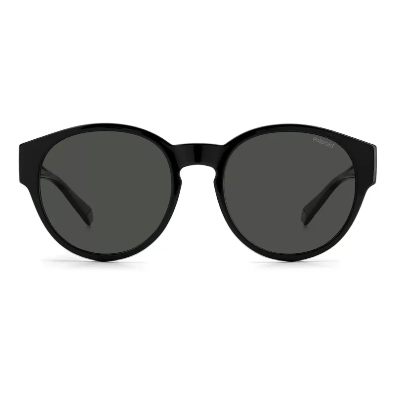 Polaroid Ancillaries PLD9017S08A Unisex Rechteckige Sonnenbrille - Schwarzer Rahmen Graue Polarisierte Gläser