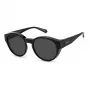 Polaroid Ancillaries PLD9017S08A Unisex Rechteckige Sonnenbrille - Schwarzer Rahmen Graue Polarisierte Gläser