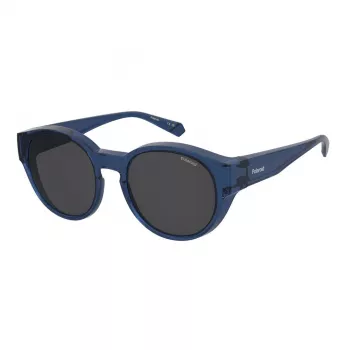 Polaroid Ancillaries PLD9017SPJP Unisex Square Pilot Sonnenbrille - Schwarzer Rahmen, Graue polarisierte Gläser