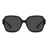 Polaroid Ancillaries PLD9021S807 Unisex Rechteck-Sonnenbrille - Schwarzer Rahmen, Graue polarisierte Gläser
