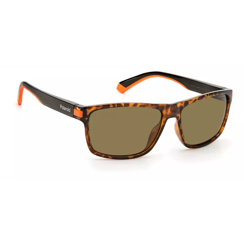 Polaroid Herren-Sonnenbrille PLD2121SL9G Square Havana mit grünen polarisierten Gläsern 58/15/140 mm