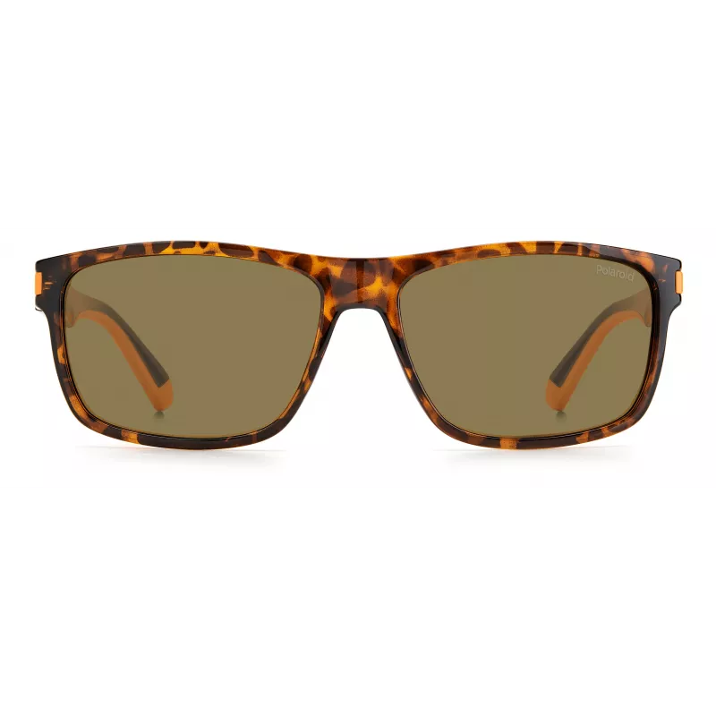 Polaroid Herren-Sonnenbrille PLD2121SL9G Square Havana mit grünen polarisierten Gläsern 58/15/140 mm