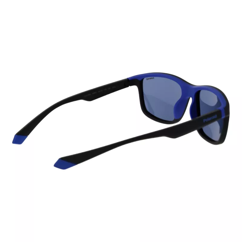 POLAROID Herren-Sonnenbrille PLD2153S580VK - Schwarzer Rahmen, graue polarisierte Gläser, 58 mm