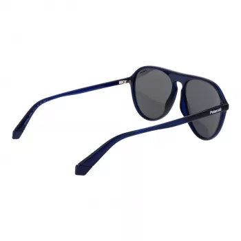 POLAROID Herren PLD6225S57PJP Rechteckige Polarisierte Sonnenbrille - Schwarz/Grau