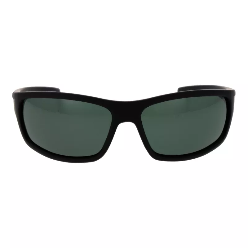 POLAROID P8411-639CARC Herren Rechteckige Polarisierte Sonnenbrille - Schwarzer Rahmen Graue Gläser 63mm