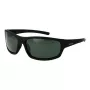 POLAROID P8411-639CARC Herren Rechteckige Polarisierte Sonnenbrille - Schwarzer Rahmen Graue Gläser 63mm