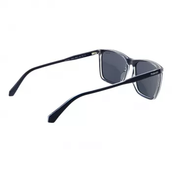 Polaroid PLD 4180/S Herren Rechteck-Sonnenbrille - Schwarzer Rahmen Grau/Grün Polarisierte Gläser 58mm