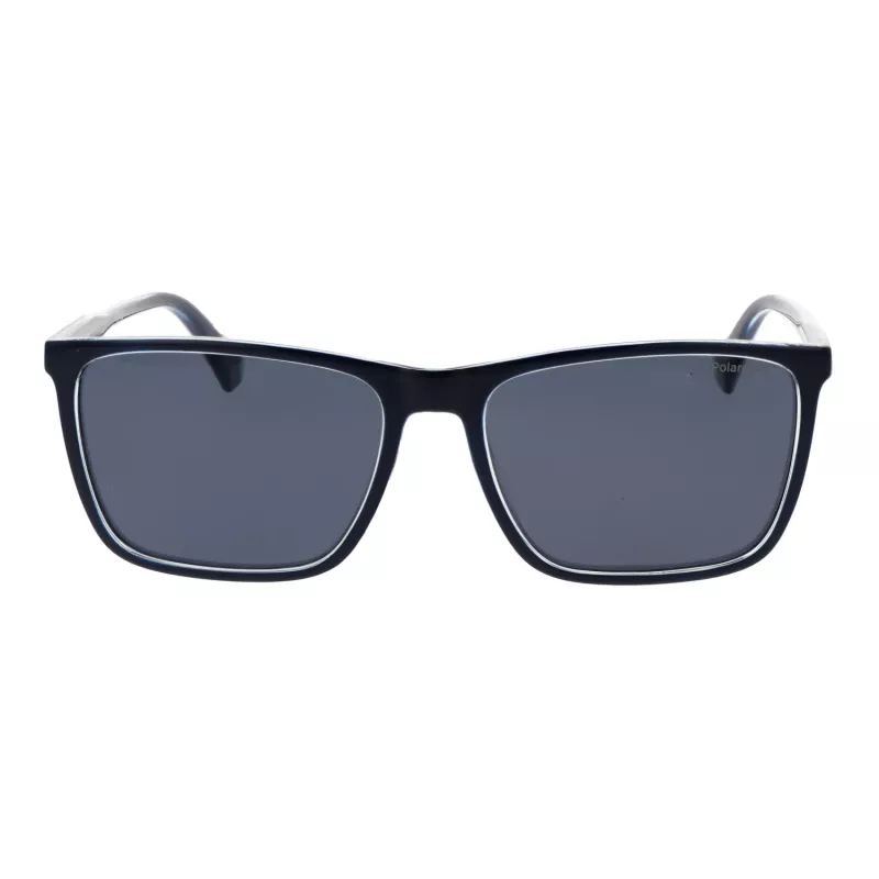 Polaroid PLD 4180/S Herren Rechteck-Sonnenbrille - Schwarzer Rahmen Grau/Grün Polarisierte Gläser 58mm