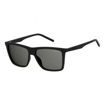 Polaroid PLD2050S807 Herren Polarized Rechteckige Sonnenbrille - Schwarz/Grau 55mm