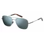 Polaroid PLD2068SX6LB5 Herren-Rechteck-Sonnenbrille mit Polarisationsgläsern, Schwarz/Grau, 58 mm