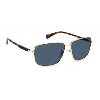 POLAROID PLD2119GSJ5GC Herren-Aviator-Sonnenbrille - Goldener Rahmen, grüne polarisierte Gläser