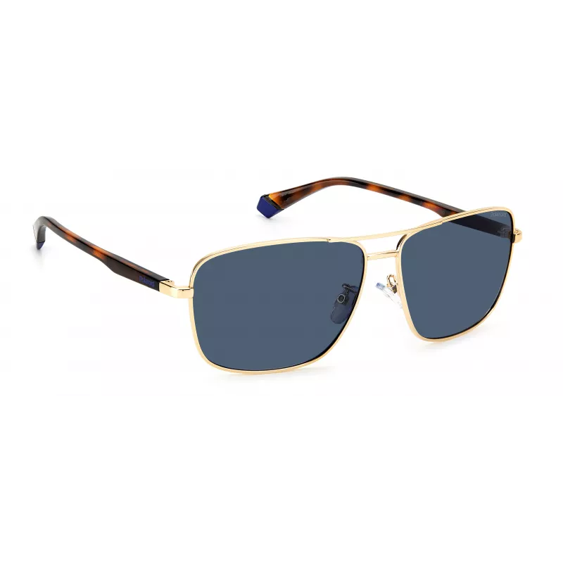 POLAROID PLD2119GSJ5GC Herren-Aviator-Sonnenbrille - Goldener Rahmen, grüne polarisierte Gläser