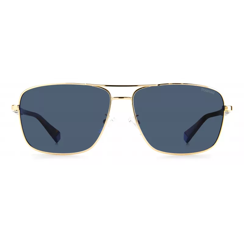 POLAROID PLD2119GSJ5GC Herren-Aviator-Sonnenbrille - Goldener Rahmen, grüne polarisierte Gläser