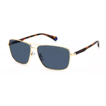 POLAROID PLD2119GSJ5GC Herren-Aviator-Sonnenbrille - Goldener Rahmen, grüne polarisierte Gläser