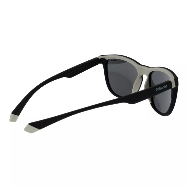 Polaroid PLD2133S08AM9 Unisex Rechteck-Sonnenbrille - Schwarzer Rahmen, graue polarisierte Gläser, 56 mm
