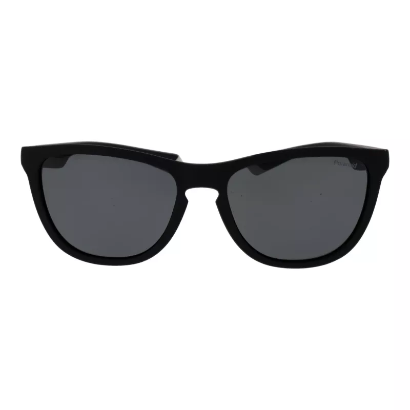 Polaroid PLD2133S08AM9 Unisex Rechteck-Sonnenbrille - Schwarzer Rahmen, graue polarisierte Gläser, 56 mm